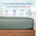 thumbnail image 2 of California Design Den Twin Xl Fitted Sheet Only, Softest 400 Thread Count 100% Cotton Sateen, Deep Pocket, All-Around Elastic, Side Indicators - Sage Green, 2 of 7