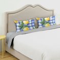 thumbnail image 3 of Yayeee Pillowcase Standard Size Set of 2 Satin Wrinkle Resistant Pillow Case, Blue Plaid Lemon, 3 of 7
