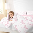 thumbnail image 3 of spefrowx Girly Pink Bow Full Size Bedding Sets for Girls, Cartoon Love Heart Print Full Size Bed in a Bag, Pink Reversible, 7 Pieces, 3 of 6