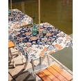 thumbnail image 2 of Fsddascl Orange Boho Outdoor Tablecloth - 54x54 Inch Square Dining Table Cover, Abstract Art Vintage Ethnic Tribe Waterproof Outdoor Table Cloth with Umbrella Hole & Zipper for Picnic/Patio/Party, 2 of 7