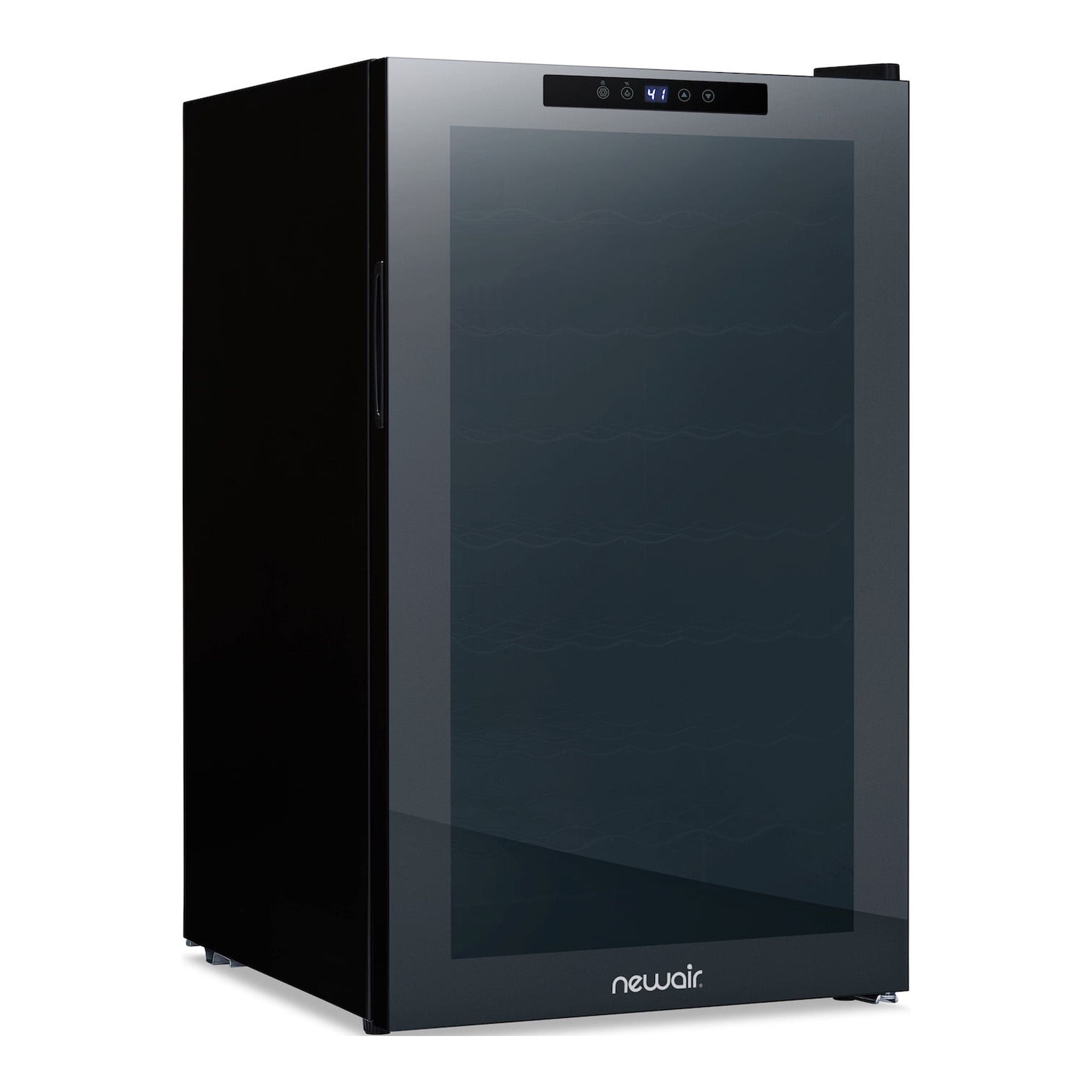 Newair® Shadowᵀᴹ Series Wine Cooler Refrigerator 51 Bottle, Freestanding Mirrored Wine Fridge with Double-Layer Tempered Glass Door & Compressor Cooling for Reds, Whites, and Sparkling Wine