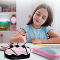 thumbnail image 5 of Pencil Case, Stationery Organizer, Large Capacity Cute Cosmetic Bag for s with Multiple Compartments, Portable Hanging Loop, Lightweight Durable Cloth Material, 5 of 7
