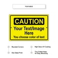 thumbnail image 2 of Caution Your Text Image Here Notice Outdoor Unique Aluminum Metal Sign 12"x18", 2 of 5