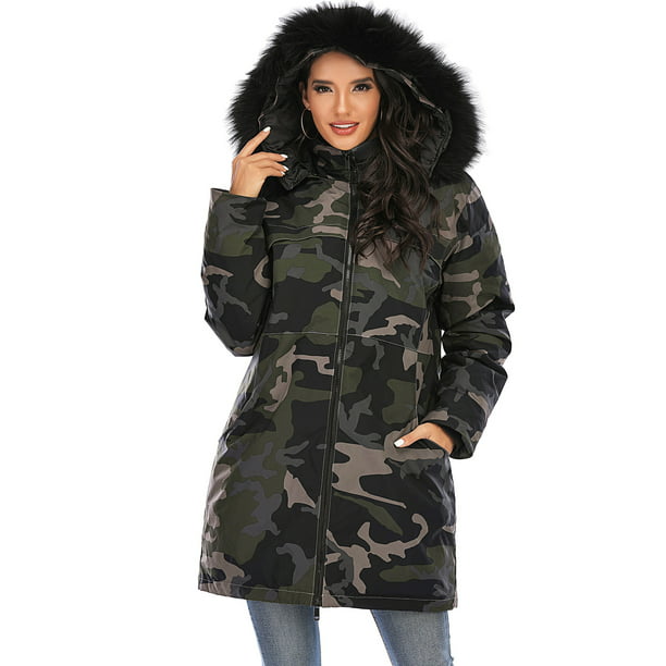 Plus Winter Down Thickened Puffer Jacket Coat Removable Faux Fur Hood Collar Long Heavy Puffer Jacket Outdoor Plus Size Winter Coats Black M-2xl - Walmart.com