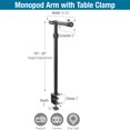 thumbnail image 4 of Artograph Height and Angle Adjustable Stand for Digital Projectors and Camera Monopod Arm with Table Clamp Black, 4 of 13