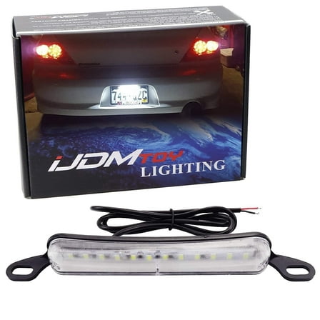 iJDMTOY Universal Fit LED License Lights Bolt-On to Plate Frame Design 12-SMD Xenon White Illumination Light Lamp