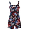 thumbnail image 4 of Nuoqisi Women's American Flag Overalls Loose Fitted Summer Rompers 4th of July Patriotic Jumpsuit Outfit Casual Adjustable Bibs with Pockets, 4 of 7