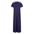 thumbnail image 3 of CHUANK Robe Maxi pour Femmes Économies Liquidation Aubaines Femmes Col en V Fendue Manches Courtes Robe Imprimée Grande Taille Été Décontractée Longues Robes Robes d'Invitée de Mariage Robe de Plage pour Fête Blanc TTG, 3 of 4