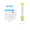 thumbnail image 1 of 10 Pcs Vacuum Bags Reusable Sealer Bag with Hand Pump Sealing Clips Food Storage, 1 of 4