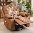 thumbnail image 2 of Oversized Swivel Rocker Recliner Chair with Massage & Heat, 360° Glider with Cup Holders & Side Pockets, Ergonomic Lounge Sofa for Adults, Supports 400 Lbs, Perfect for Living Room, RV, Nursery, 2 of 8