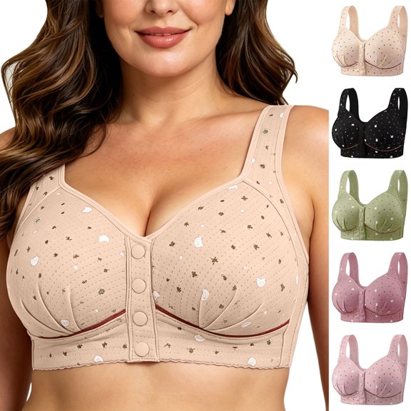 Bixock Plus Size Bra for Women No Underwire Wireless Bra Mesh Splicing Thin Cups Thin Straps Lift Support Breathable Summer Daily Women Under Wear