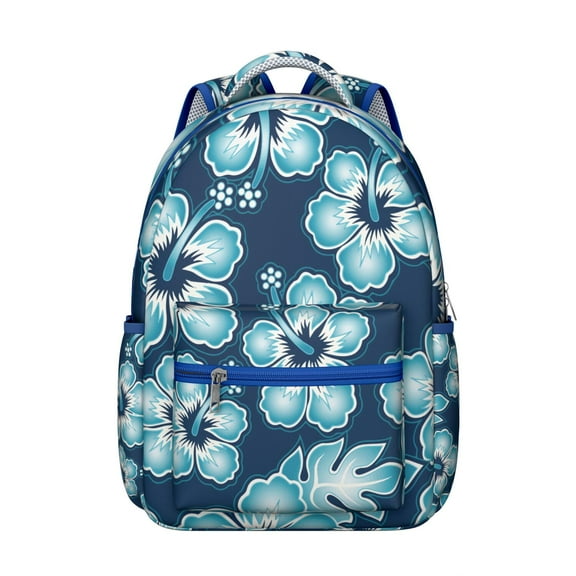 Hawaiian Floral Students’s Backpack Tropical Leaf, Vibrant Palm Inspired School Bag Jungle Leaves Summer Backpack for Outdoor, Sports