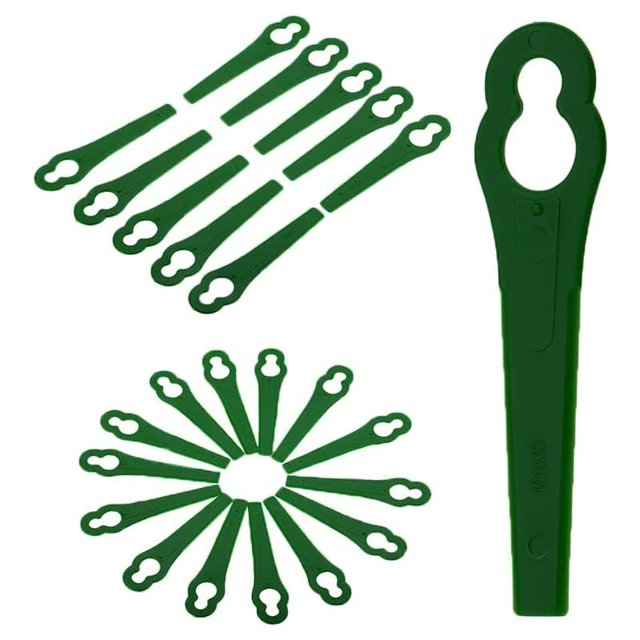 Paquete de 120 cuchillas de repuesto para cortacésped, cuchillas de repuesto para cortacésped de plástico, cuchillas de corte para cortacésped, cuchillas de repuesto de plástico (verde) JAMW Sencillez