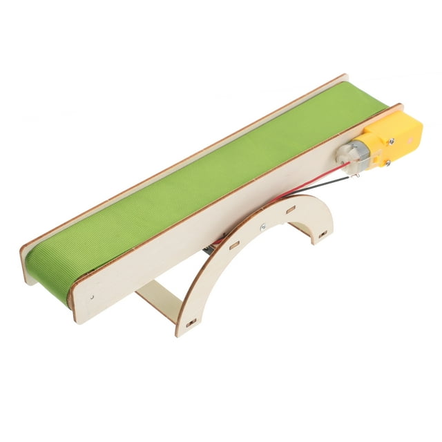 Kits STEM para niños: Cinta transportadora pequeña para armar (DIY), rompecabezas 3D de madera, modelo de cinta transportadora eléctrica, juguetes educativos para estudiantes