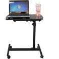 thumbnail image 3 of FCH Adjustable Laptop Stand with Tilting Function Rolling Lap Desk Cart Mobile Computer Table,Black, 3 of 8