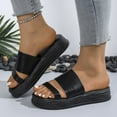 thumbnail image 4 of Maoxin Women's Sandals Fashion Casual Summer Round Head Solid Color One Line Thick Soled Sandals Ladies Sandals Black 40, 4 of 6