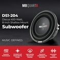 thumbnail image 2 of MB Quart DS1-204 Discus Shallow Mount Subwoofer (Black) â€“ 8 Inch Subwoofer, 400 Watt, Car Audio, 2 Inch Voice Coils, UV Rubber Surround, Best in Sealed Enclosures, 2 of 12