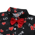 thumbnail image 3 of Otqutp Kids Birthday Clothing Toddler Boys Short Sleeve Red Prints Tops With Tie Shirt Shorts 2PCS Outfits Clothes Set For Babys Valentine's Day, 3 of 6