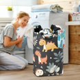 thumbnail image 5 of Yayeee Freestanding Laundry Hamper with Handle Collapsible Large Storage Basket for Clothes, Orange Dinosaur, 5 of 7