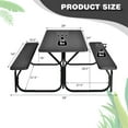 thumbnail image 3 of Gymax Picnic Table Set 54'' x 59'' x 28.5'' with 1 Picnic Table and 1 Bench, Black (2 Count), 3 of 10