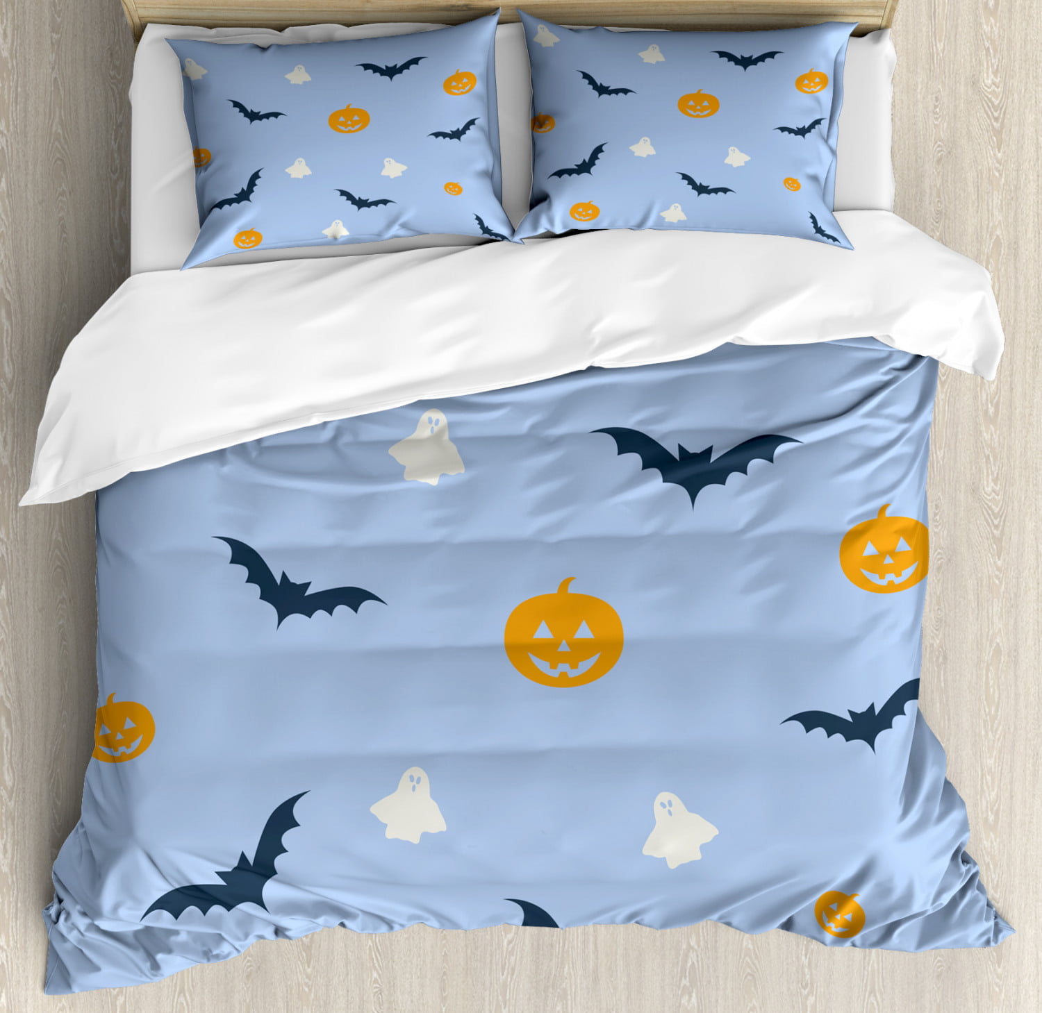 InterestPrint 47 Inch Super Soft Microfleece Fleece Blanket for Bed，Sofa Halloween Pumpkin Ghsot