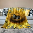 thumbnail image 2 of WERPE Sunflower Throw Blanket Super Soft Warm Flannel Blanket Sunflower Gifts Blanket Applicable All Season for Bed Couch Living Room White, 2 of 6