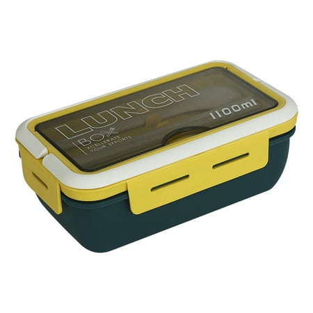 

CTEEGC Clearance Plastic Lunch Box Preservation Box Microwave Heating Sealed Insulation Lunch Box With Tableware 1100ML Savings Up to 30% off