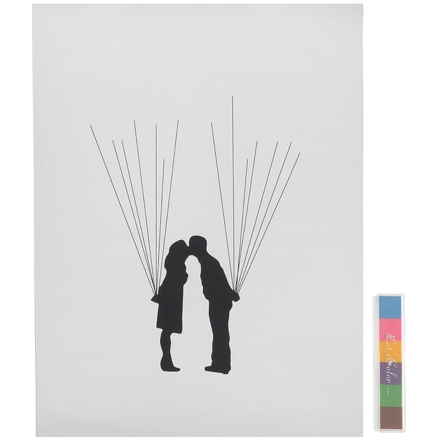MasteelfCA Fingerprint Balloon Canvas Wedding Guest Book Alternative Wedding Reception Table Decoration