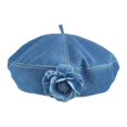 thumbnail image 1 of Boina de mujer, sombrero de moda para fiestas de primavera, viajes, festivales, tocados y disfraces. Azul vaquero, 1 of 9