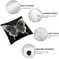 thumbnail image 6 of Decorative Throw Pillow Covers " Square Cushion Case Soft Comfy A Black and White Butterfly Throw Pillows for Couch Cushion Livingroom Farmhouse Home Decor Pillowcases, 6 of 7