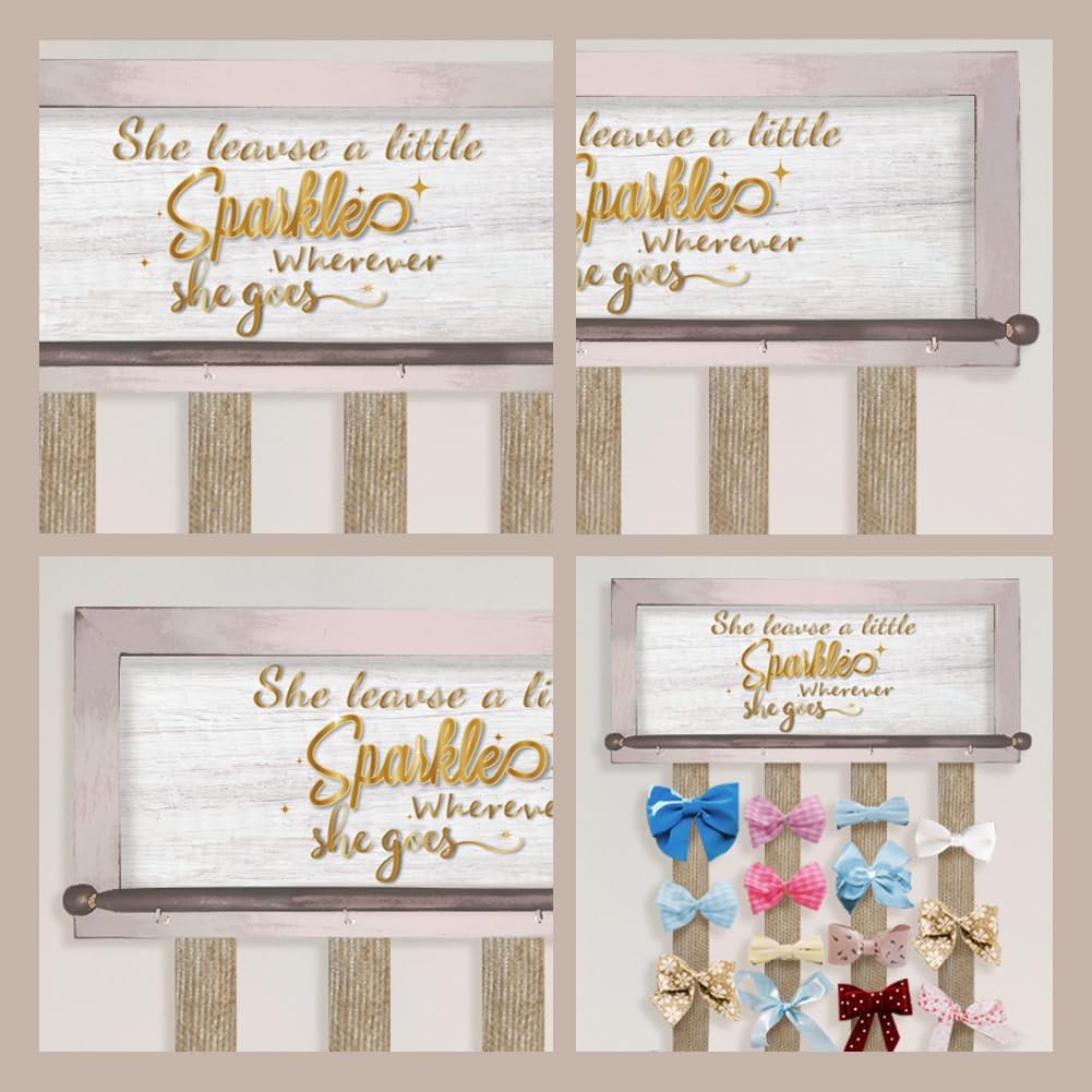 Hair Holder Organizer Storage Wall Decor Hair Clips Headband Organizer Hair Tie Clip Ribbon Accessories Hair Bows Hanger Light Grey