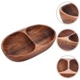 thumbnail image 4 of Compartment Divided Wood Plate Snack Plate Kitchen Salad Bowl for Home Kitchen, 4 of 8