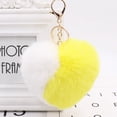 thumbnail image 2 of Llaveros de bolas de felpa de arcoíris para mujer, colgante decorativo con forma de corazón de pompones, accesorios para bolso, llavero de moda para coche, 2 of 4
