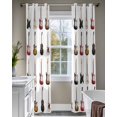 thumbnail image 4 of Music Sheer Curtains 63 Inch Length 2 Panels Set for Living Room/Bedroom, Red Beige Guitar Modern Art Kitchen Curtains with Grommet Semi-Sheer Curtains Drapes Voile Window Treatments 42"x63"x2, 4 of 7