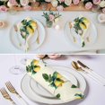 thumbnail image 3 of Yellow Summer Lemon Cloth Napkins, Green Botanical Watercolor Washable and Reusable Dinner Napkins Set of 8, Table Napkin for Kitchen Party Birthday Wedding Hotel Housewarming 20"x20", 3 of 9