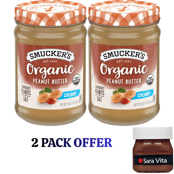 Smucker’s Organic Creamy Peanut Butter, 16 oz Jar