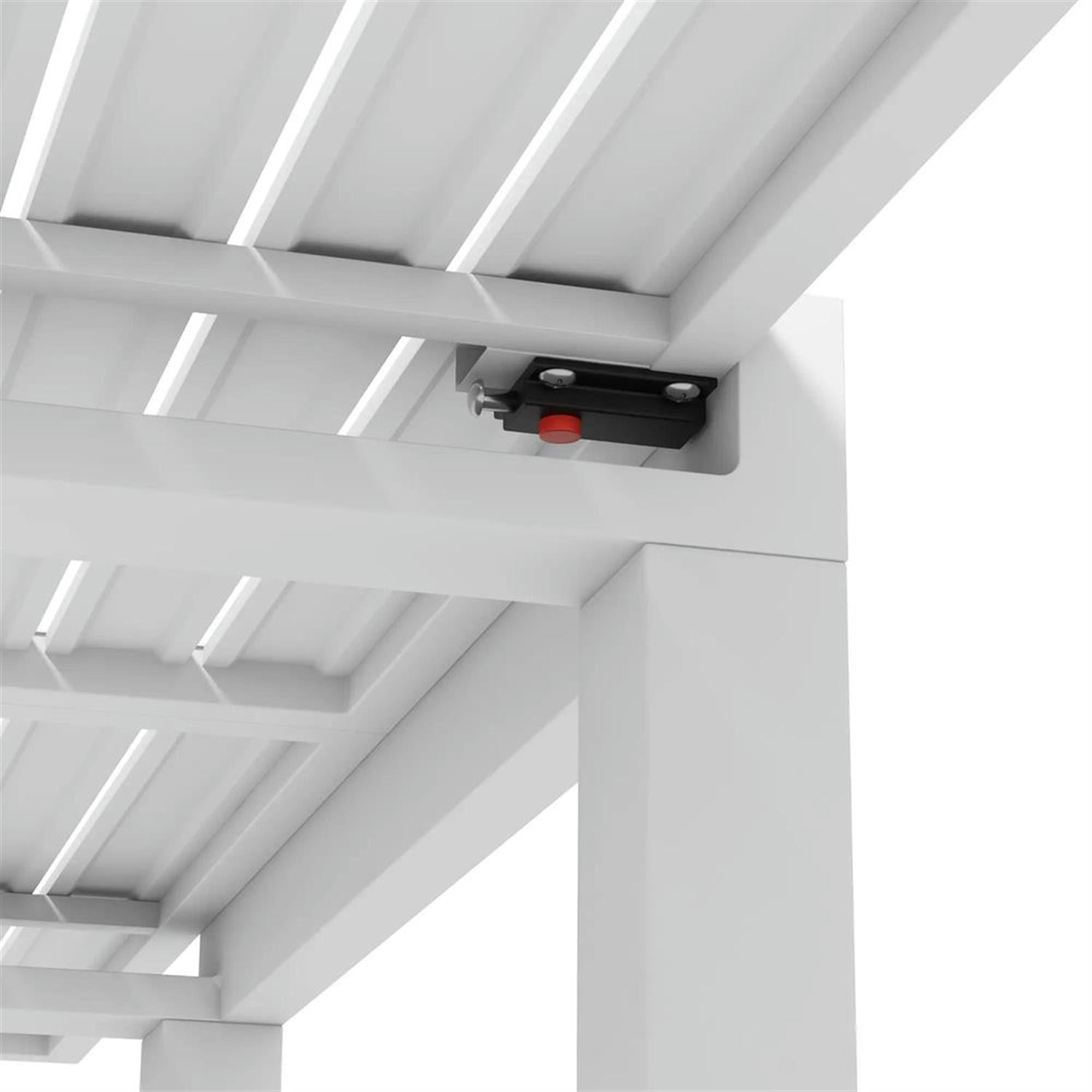 Demi Bonn 70" Expandable Outdoor Dining Table for 4-6 Guests, Aluminum Frame Patio Table for Garden, Lawn, Balcony, Terrace, White