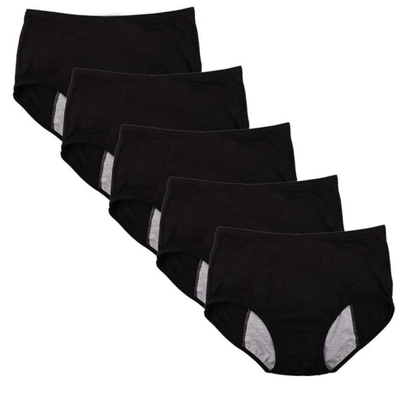 YOYI FASHION Culotte en Viscose de Bambou Menstruelle Étanche Taille US 3TG/10, Noir-5 Paquets