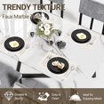 thumbnail image 4 of PAPROOS Dining Table Set for 4, 5 Piece Dining Room Table Set with Faux Marble Top and Fabric Upholstery Chairs, Modern Dinette Sets for Breakfast Nook, Kitchen Table and Chairs Set, White&Gray, 4 of 10