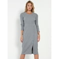thumbnail image 3 of Time and Tru Women's Rib Knit Long Sleeve Top and Midi Skirt Set, 2-Piece , Sizes XS-XXL, 3 of 6