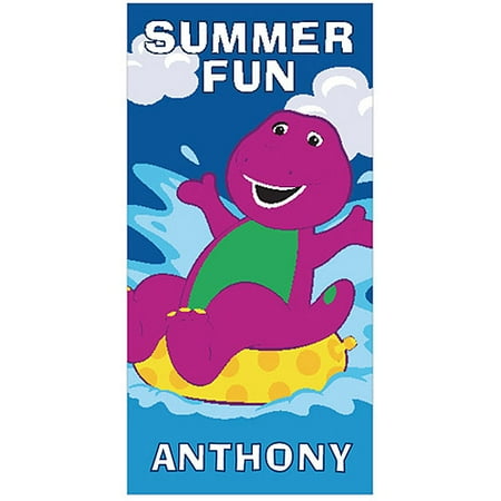 Personalized Barney Summer Fun Beach Towel