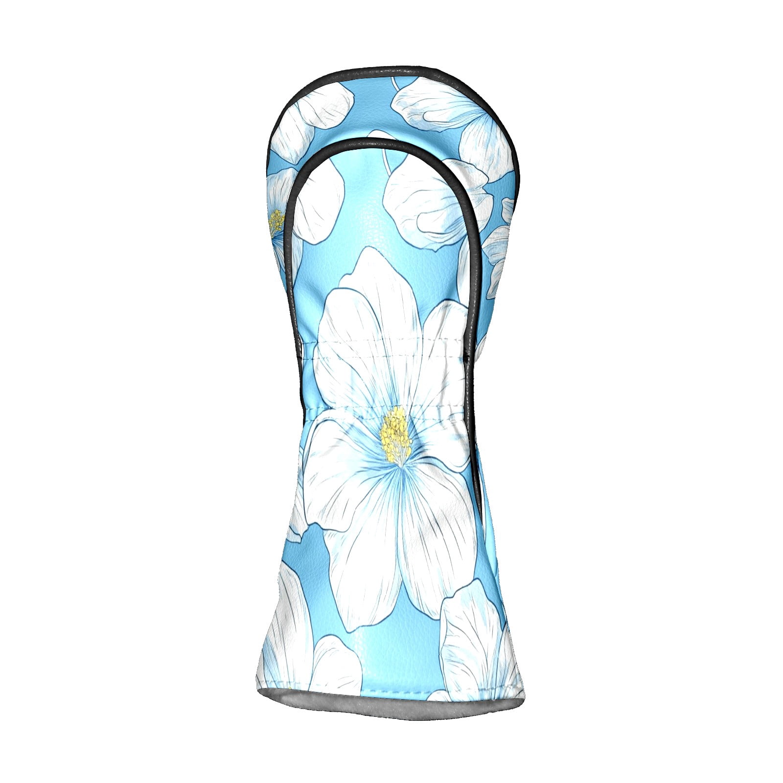 Golf Club Covers PU Leather Waterproof Head Covers for Fairway Woods Hybrids White Lily Unisex Fits Most Brands