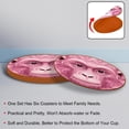 thumbnail image 4 of Monkey 6pcs Microfiber Leather Round Car Coasters, 11x11 cm/4.3x4.3 in, Cup Holder Mats for Car, Set of 6 Absorbent Drink Coasters, 4 of 6