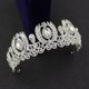 thumbnail image 2 of Zhuge Tiara de boda para novia, diadema de princesa, corona de novia, joyería para el cabello con diamantes de imitación de cristal, decoración para novia, cumpleaños, graduación, boda (plateada), 2 of 5