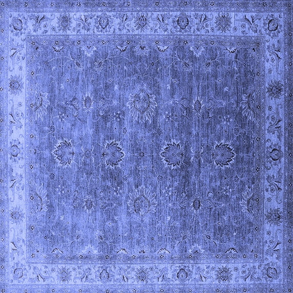 Ahgly Company Indoor Square Oriental Blue Industrial Area Rugs, 5' Square