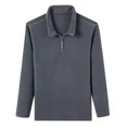 thumbnail image 5 of Sudadera de manga larga con media cremallera y otoño para hombre, jersey de cuello alto de forro polar, ropa de calle Y2K de color sólido, 5 of 5