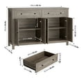 thumbnail image 2 of Homfa Farmhouse Kitchen Cabinet with Adjustable Shelf, 4-Doors 2-Drawers Wood Buffet Sideboard Coffee Bar for Living Room, Gray, 2 of 7