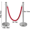 BENTISM 6PCS Red Rope Stanchion Silver Post Crowd Control Queue Line