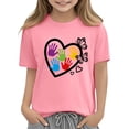 thumbnail image 4 of Spazoro Girls Graphic T-Shirts Tee, Crew Neck Short Sleeve Cotton Back to School Casual Tops for Kids Pink Size 4, 4 of 8