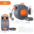 thumbnail image 4 of Yeshouse Wall Mounted, Water Hose Reels for Outside with 9 Function Sprayer Nozzle, Automatic Rewind, 180° Swivel Bracket & Any Length Lock, 4 of 9